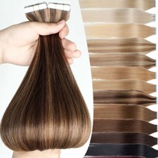20-80 piece Tape In Real Remy Human Hair Extensions 100 Russian Thick Hairpiece