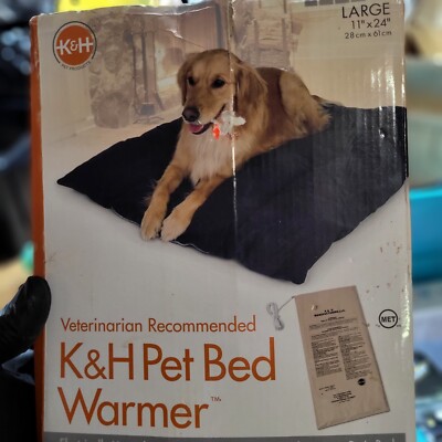 K&H Pet Bed Warmer- Large 11'' x 23.75 - Electric Heating Pad, Dog/Cat, 13 Watts