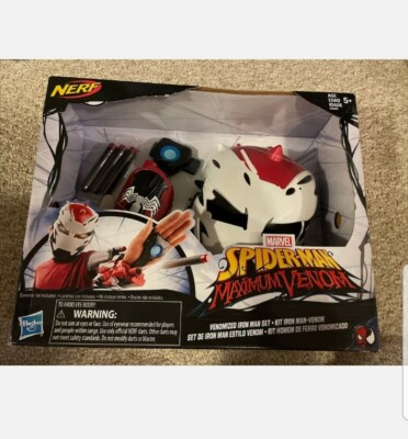 Nerf Marvel Spiderman Maximum Venom Iron Man Mask Wrist Blaster