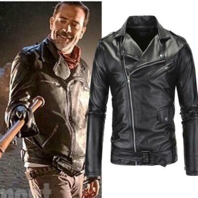 Cosplay Costume Men's Walking Faux Leather Jacket Casual Slim Fit Coat Motor Hot