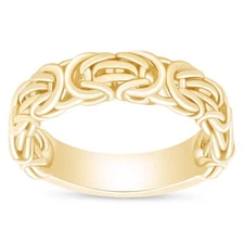 Byzantine Band Ring in 14K Yellow Gold Plated Sterling Silver