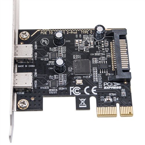 PCIE to Dual Type C Expansion Card PCI-E X1 to 2-Port TYPE-C USB 3.2 GEN15248 - Picture 6 of 7