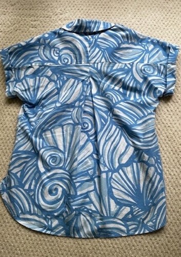 NEW Vineyard Vines Top Popover Shirt Blouse S/S Cornflower Blue Sz 4 - Picture 4 of 4
