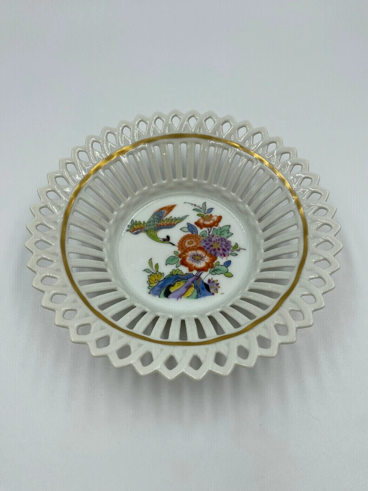 Königlich preussisch Tettau Durchbruchporzellan Schale handgemalt von M. Seltner
