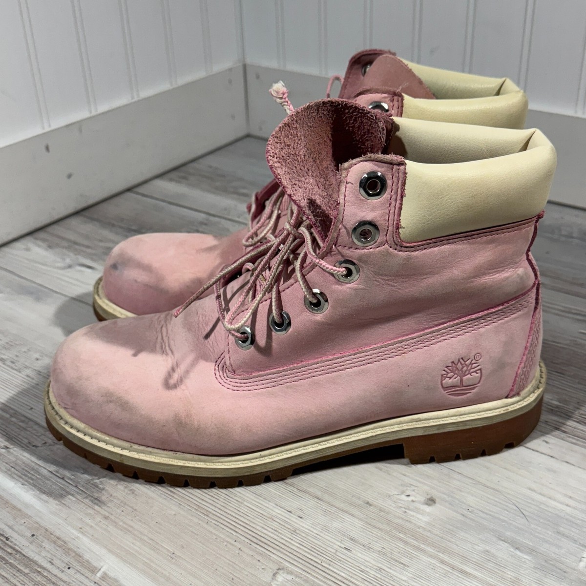 Timberland PrimaLoft 200G Women 6 M Pink Leather Lace Up Rubber