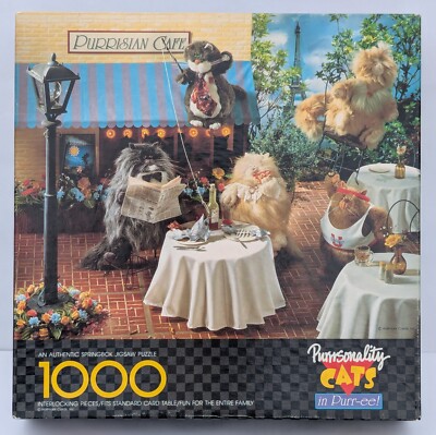 Springbok PURRRSONALITY CATS IN PURR-EE! 1000pc Jigsaw Puzzle PZL6123 Sealed Bag