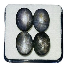 4 Pcs Unheated Natural Star Sapphire 14x10mm Oval Loose Cabochon Gemstones Lot