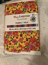 FABRIC By Frida Kahl For Viva Tu Heritage BRAND NEW Spring Flowers 36 X 44