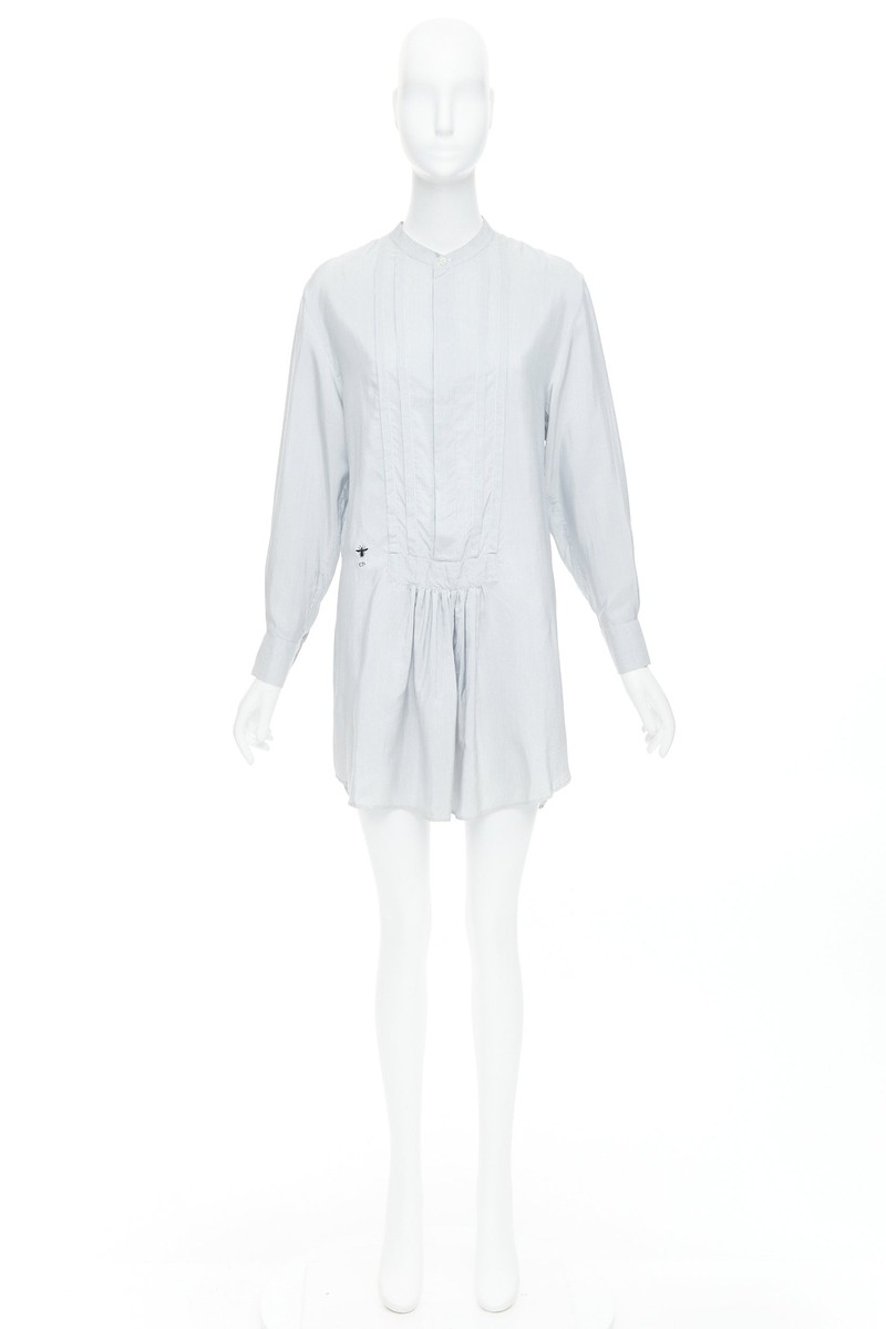 Christian Dior - Christian Dior シルク混ピンタックシャツ M Dior oblique print button up silk men's shirt - BOPF