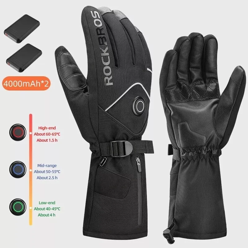 ROCKBROS Heated Gloves Electric Rechargeable Battery Thermal Mittens Gloves Men
Opens in a new windo
