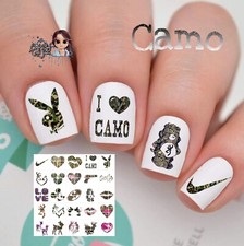 I Love Camo Waterslide Nail Decals Set Of 50 Instructions Bonus