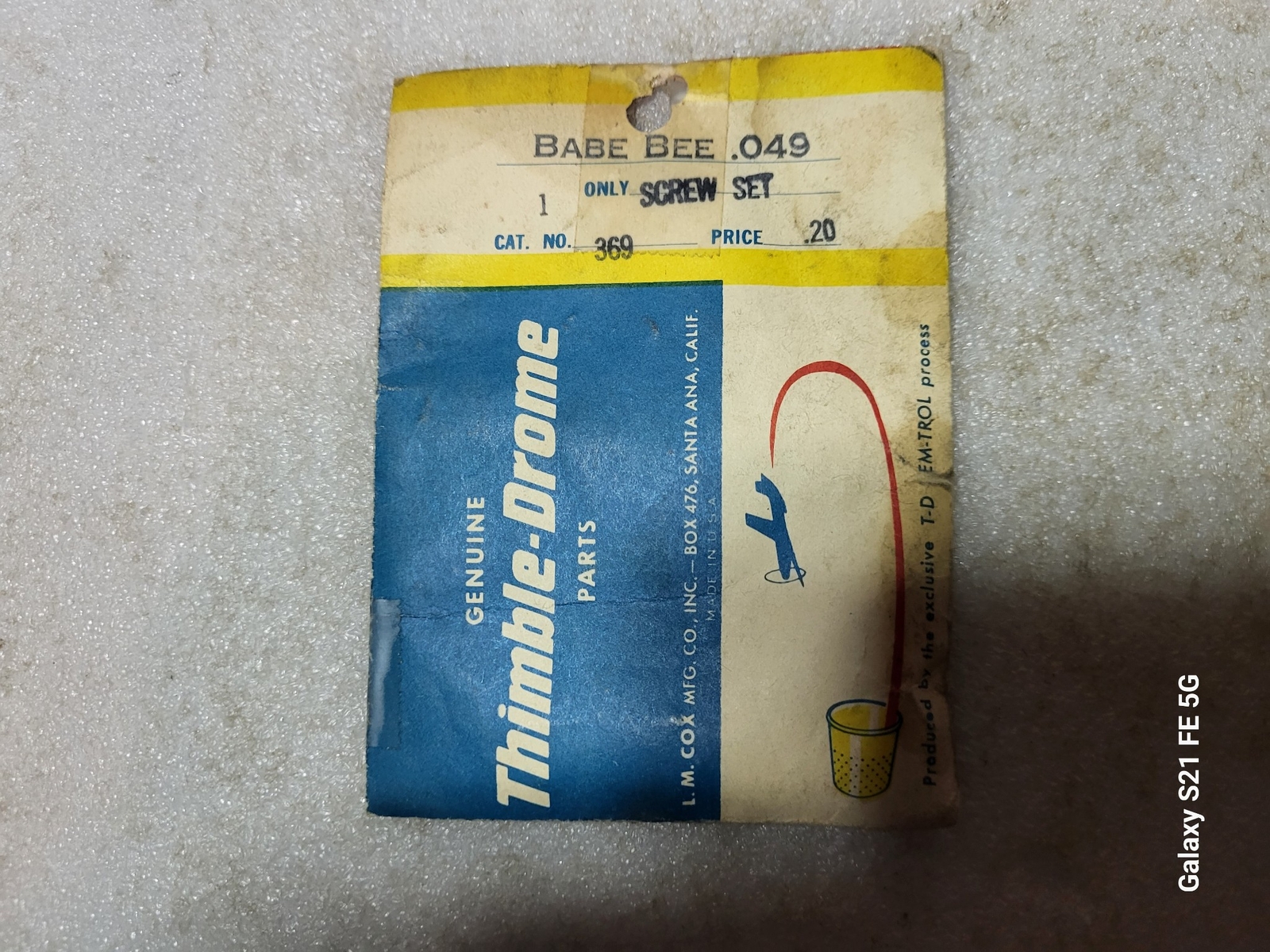 NOS Cox Babe Bee .049 Engine Screw Set #369