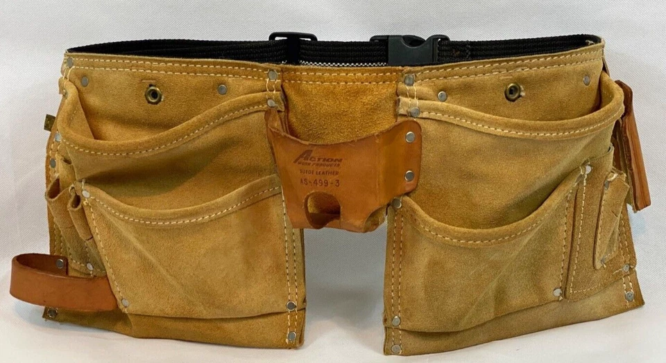 New AWP Suede Leather AS-499-3 Construction Tool Belt Pouch Holder Adjustable - Image 4 of 4
