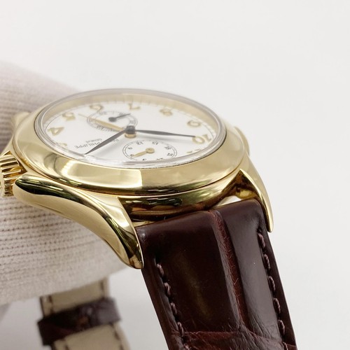 Patek Philippe Calatrava Voyage Temps 37mm or Jaune Blanc Cadran Montre 5134J - Photo 5 sur 12