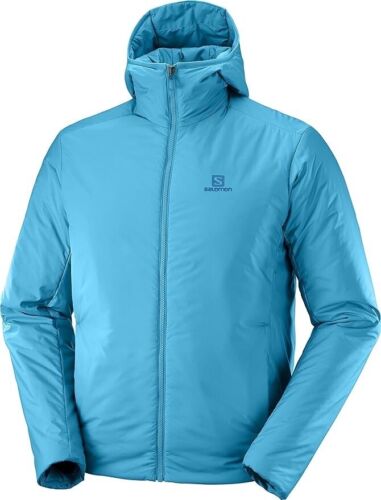 Salomon Men Outrack Insulated Hoodie Jacket Barrier Reef Blue YKK Zip XL
