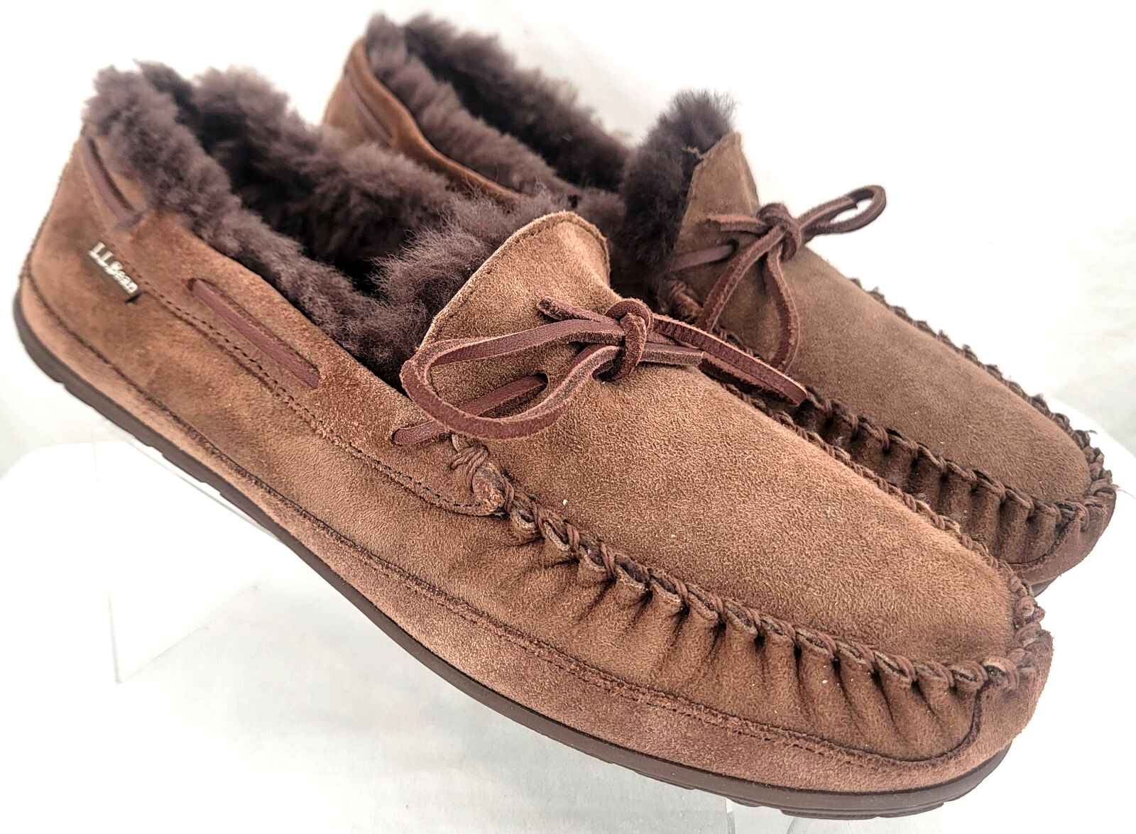 SAOLA L.L. Bean 264593 Wicked marrone scamosciato suola rigida ciabatte scarpe uomo US 11M