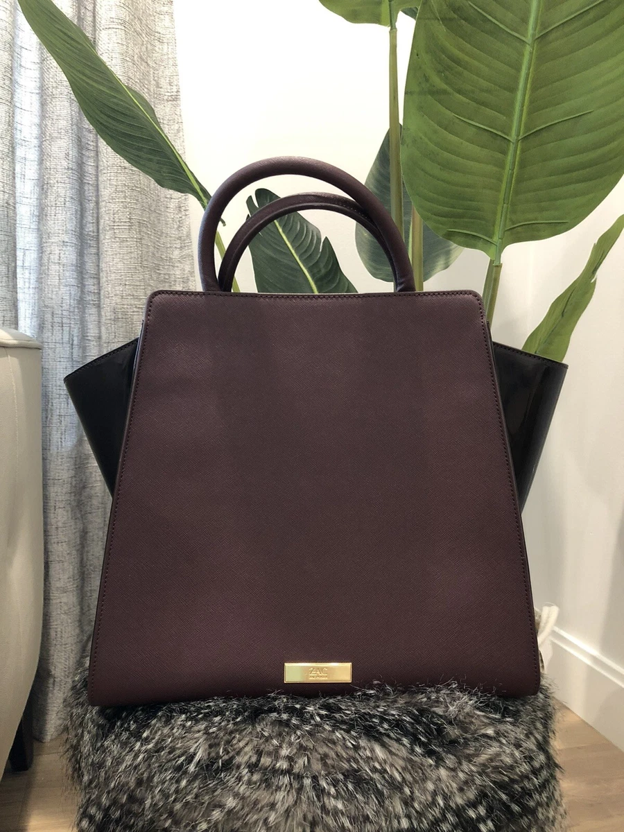 Zac Posen Burgundy Leather Handbag