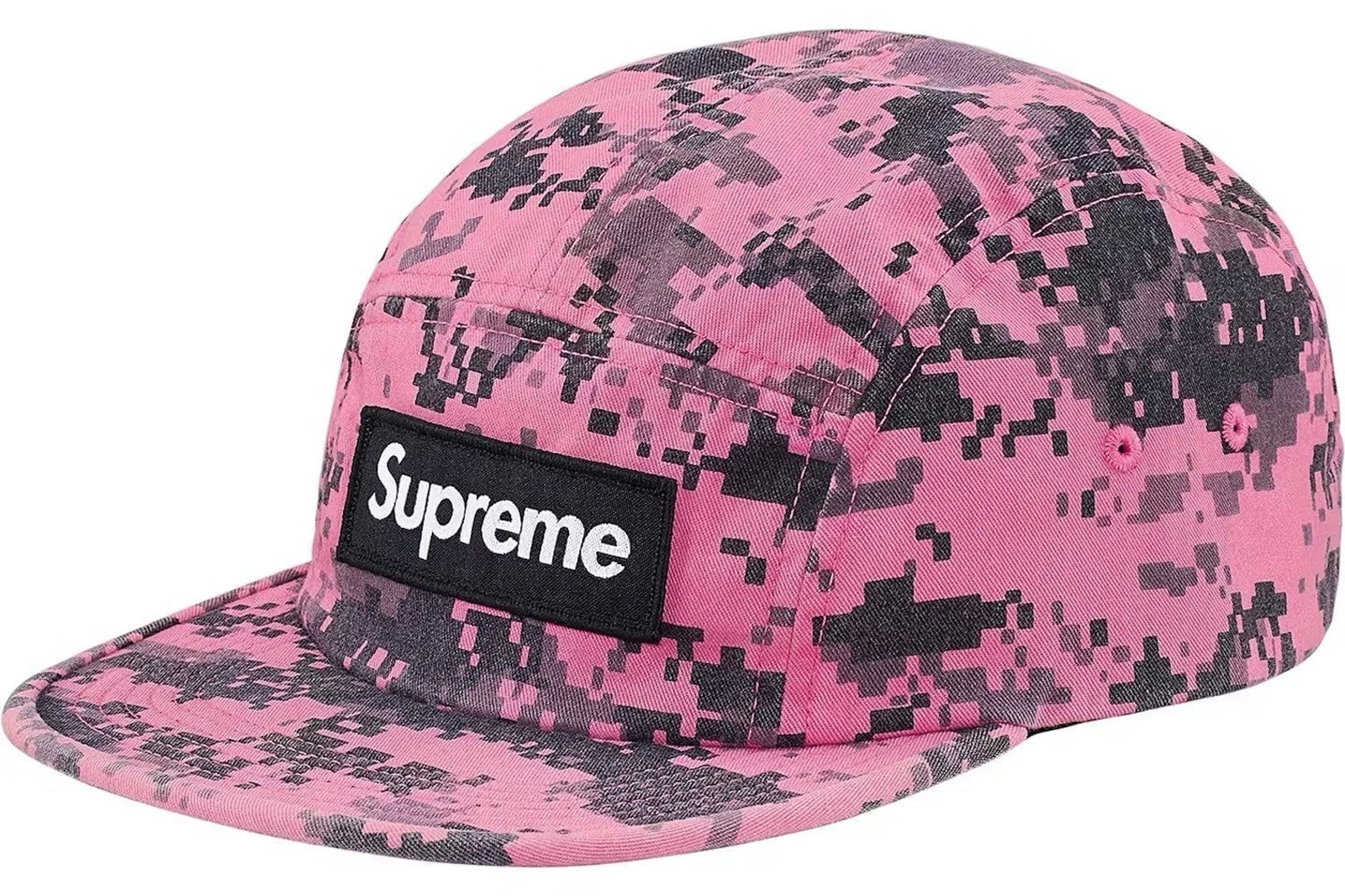 Casquette de camp en sergé Supreme NYCO rose Digi Camo FW17