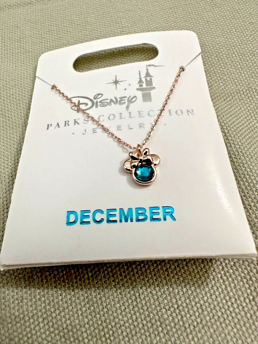 Disney Parks Minnie Mouse Faux Zircon December Birthstone Necklace