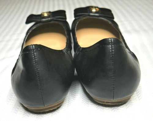 Tommy Hilfiger Womens Black Ballet Flats Slip On Shoes Patent Bows Size 7.5 EUC - Picture 6 of 7