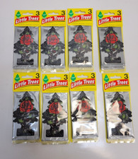 Lot of 8 Little Trees Rose Thorn Scent Car Hanging Air Freshener Multicolored