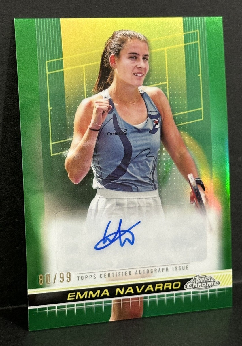 2024 Topps Chrome Tennis Emma Navarro Auto Green Refractor /99 | eBay