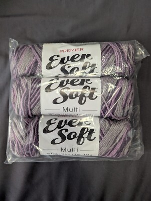 Premier Ever Soft Purple Mist 2061-09 Yarn 1 Skein Center Pull 113g 207yds