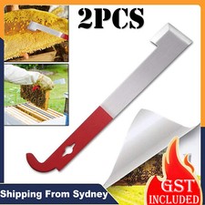 2X Stainless Steel Beekeeping Bee Hive Tools Hook Scraper J Shape Equipment Tool