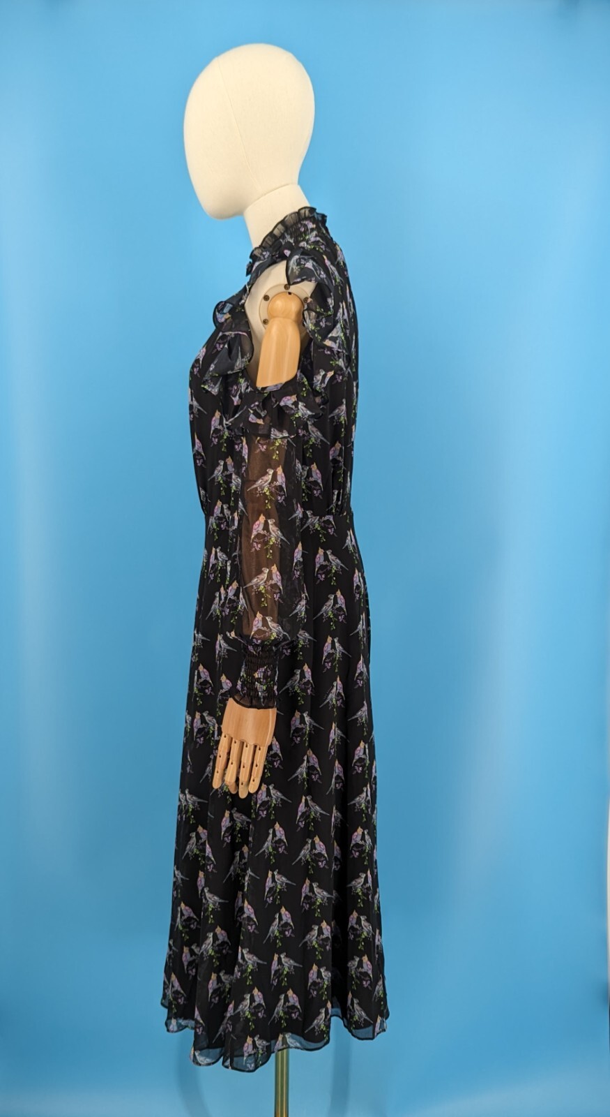 Ted Baker New 1 XS Hilaina Love Birds Cold-Shoulder Dress NWOT *Cut Tags*