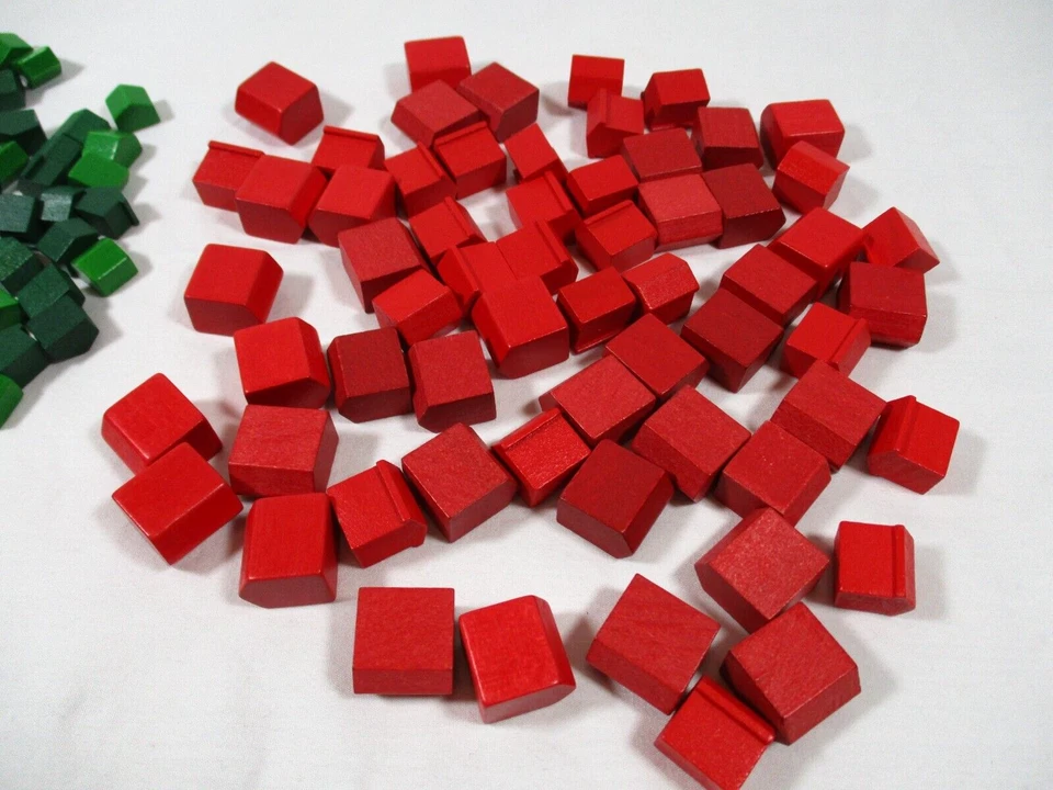 Monopoly Deluxe Wooden 60 Hotels 160 Houses Replacement Pieces Wood Arts Crafts - Image 3 of 4