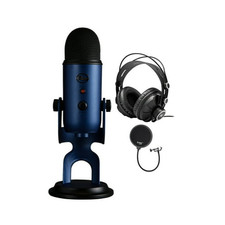 Blue Microphones Yeti Usb Microphone Midnight Blue With Headphones Bundle