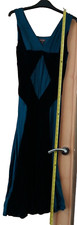 PHASE EIGHT KINGFISHER GREEN SILK & VELVET EVENING DRESS SIZE 10