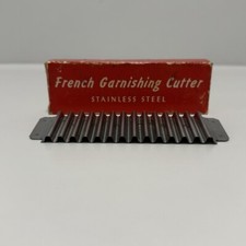 Vintage 1950s FRENCH GARNISHING CUTTER Stainless Steel Crinkle Cutter in Box