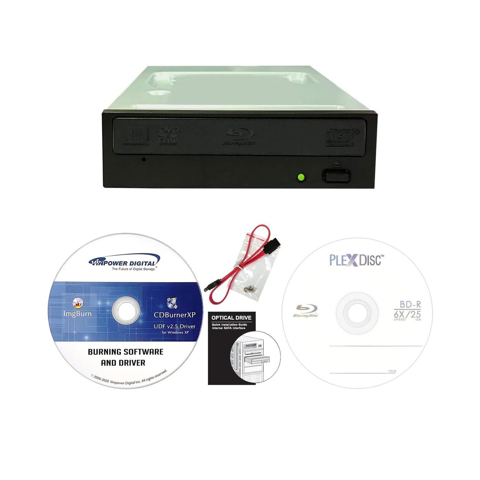 Digital Pioneer BDR-212V 16X Blu-ray DVD CD Internal Burner Drive Bundle with...