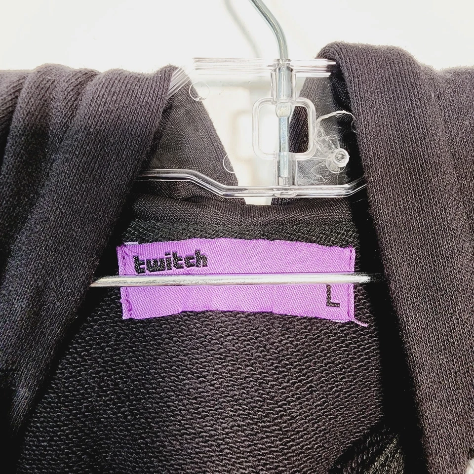 TWITCH Gamer Partner Gris Desteñido Sudadera con Capucha Sudadera Talla L L L L Lona Cremallera Foto 4 de 4