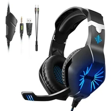 Gaming Headset with Mic for Xbox One/PS4/Nintendo Switch/PC Headphones LED Light