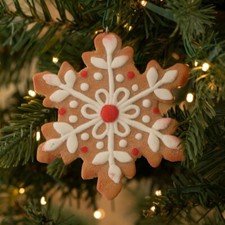 Iced Snowflake Gingerbread Cookie Ornament 4 3/16"