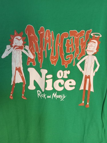 Apparel Rick and Morty Naughty Or Nice Holiday T-Shirt Evil Rick Mens M - Picture 3 of 6