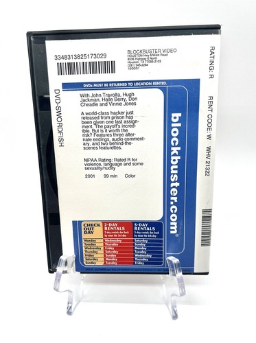 Blockbuster 2 Day Rental Swordfish Halle Berry Rare Decor Display - Picture 4 of 4