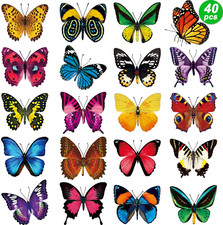 40 Pieces Butterfly Anti-Collision Window Clings Birds Window Decals Assorted