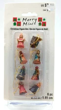 Mini  Nativity Figures Eight Christmas Decorations Micheal's NIP .75 Inch