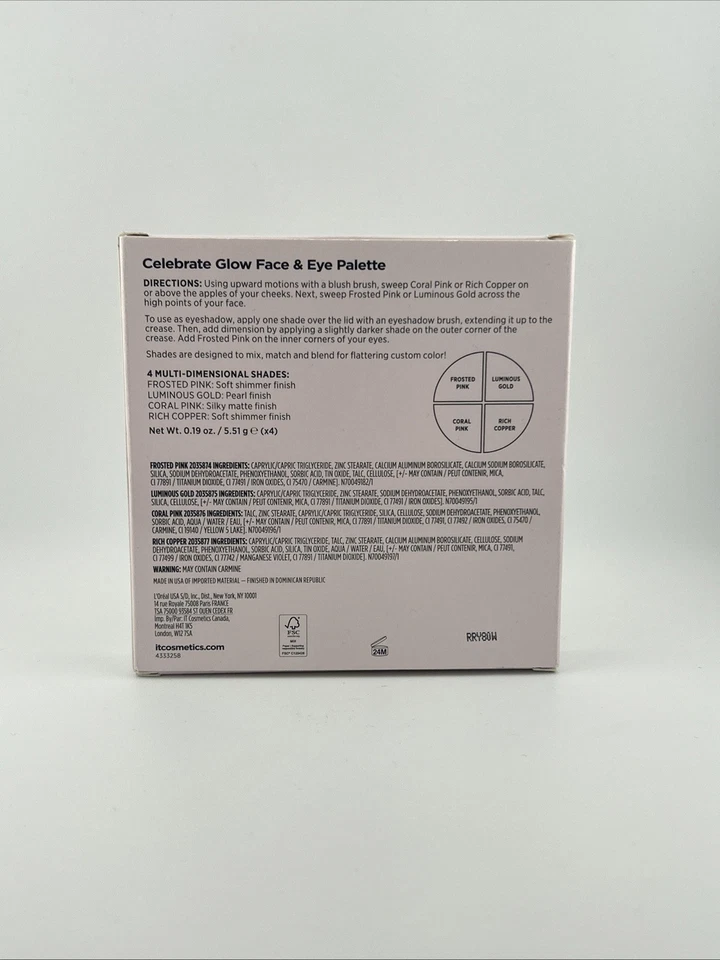 IT Cosmetics Celebrate GLOW Face and Eye Palette – 0.19oz / 5.51g Each – Sealed - Image 2 of 2