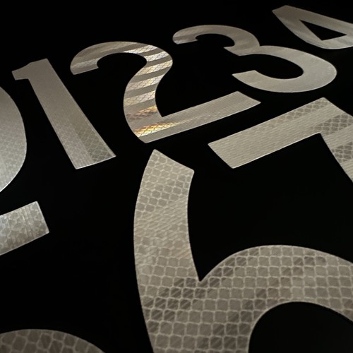 (1) 6 inch 3M Reflective NUMBERS High Intensity Prismatic White 3930 C 6" Vinyl - Picture 3 of 4