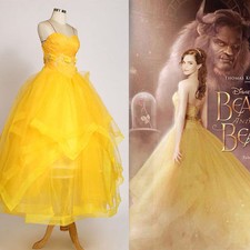 Beauty and The Beast Belle Princess Dress Fancy Ball Dress Cosplay Costume