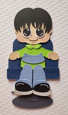 My First Haircut Boy Black Hair. Scrapbook, Card making Paper Piecing