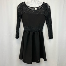 Divided Womens Fit & Flare Dress Black Mini F...