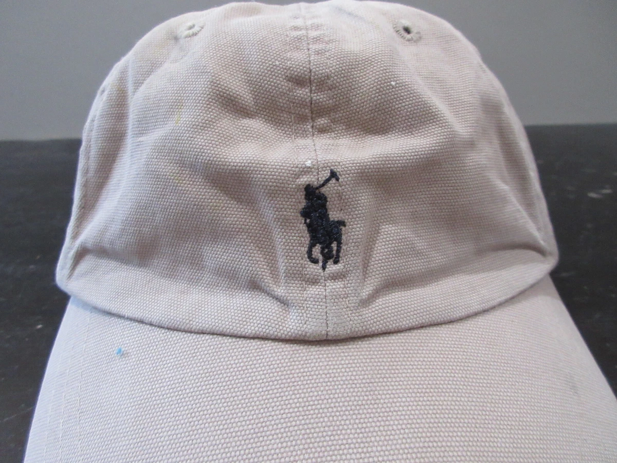 VINTAGE Ralph Lauren Polo Hat Cap Strap Back Brown Blue Pony Casual Mens B07