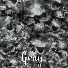 Reaper Skulls Gray vinyl Wrap air release MATTE Finish 12"x12"