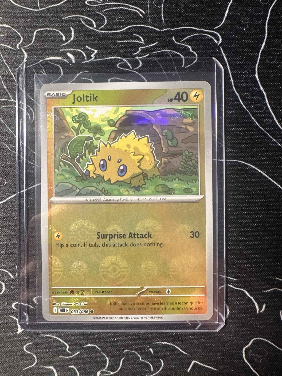Joltik Pokeball 033/086 White Flare Holo, Near Mint/Mint Condition