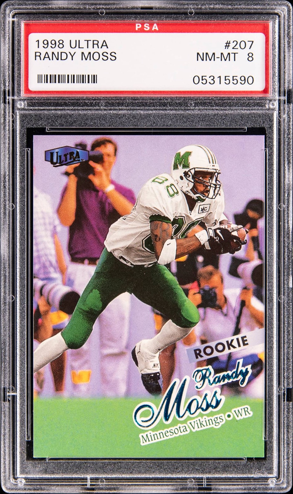 1998 Fleer Ultra #207 Randy Moss Rookie Card - PSA NM-MT 8